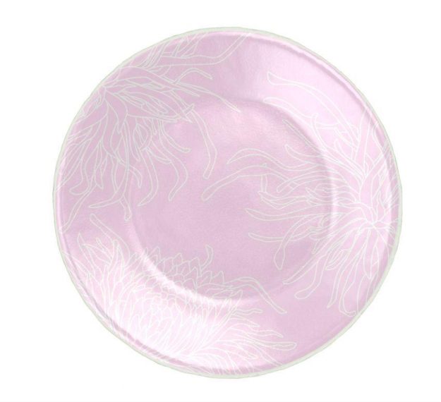 Set of 6 Floral Pink Side Plates Floral Small Plates by Anna Vasily - Top View