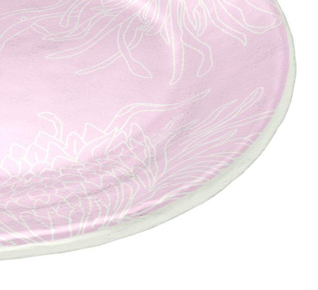 Set of 6 Floral Pink Side Plates Floral Small Plates by Anna Vasily - Detail View