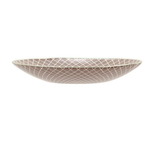 Brown Shallow Unique Salad Bowl with Pattern Designed by Anna Vasily - Side View