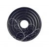 Designer Navy Blue Platter with Insert for Dip Bowl by Anna Vasily - Measure View