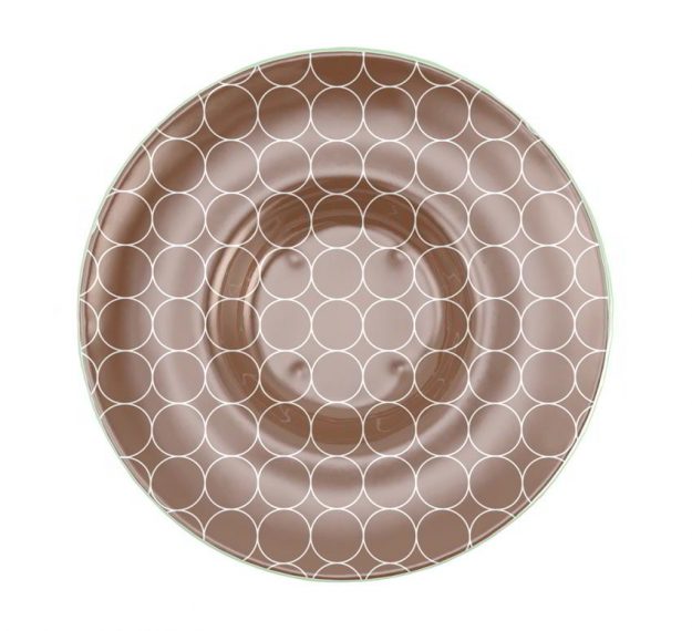 Wide Rim Dessert Bowl With A Retro Pattern by Anna Vasily - Top View