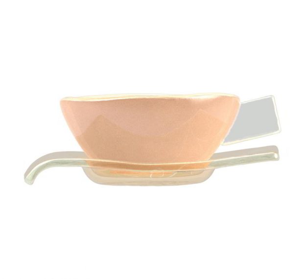 Unique Rose Gold Tea Cup And Saucer Designed by Anna Vasily - Side View