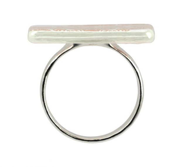 Matte Gold Square Napkin Ring Holder Designed by Anna Vasily - Side View