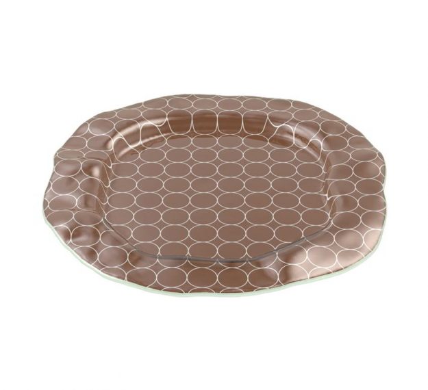 Organic Decorative Brown Glass Platter Designed by Anna Vasily - 3/4 View