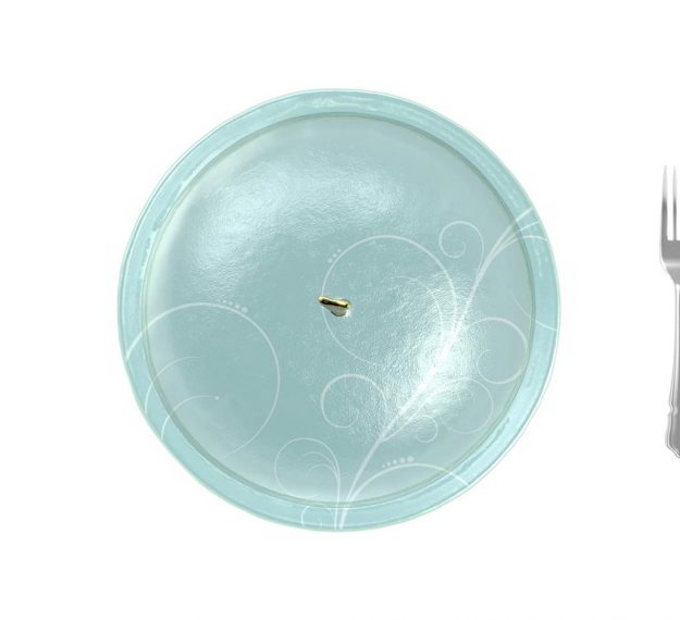 Light Blue Serving Platter with Lid in Glass Designed by Anna Vasily - Measure View
