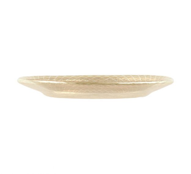 Beige Patterned Small Side Plates Designed by Anna Vasily - Side View