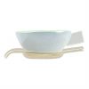 Elegant Handcrafted Light Blue Tea Cups Designed by Anna Vasily - Side View