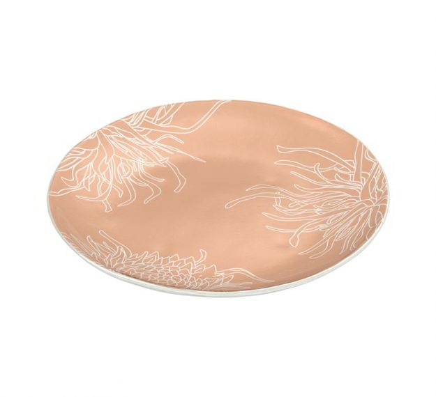 Romantic Floral Rose Gold Pasta Plates Designed by Anna Vasily - 3/4 View