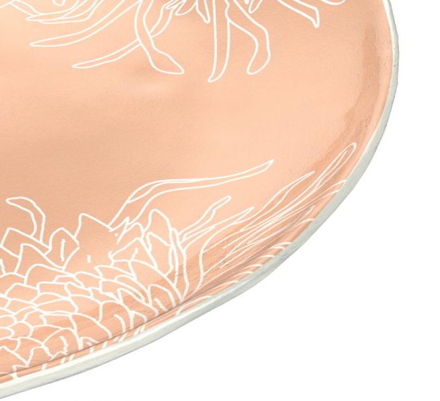 Romantic Floral Rose Gold Pasta Plates Designed by Anna Vasily - Detail View