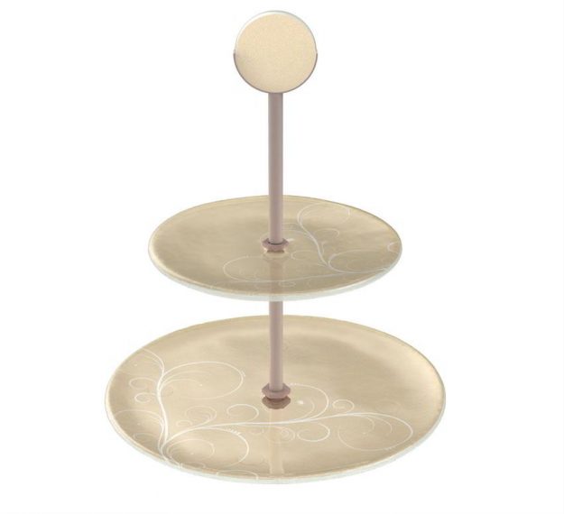 Two Tier Cake Stand A Classic Design by Anna Vasily - 3/4 View