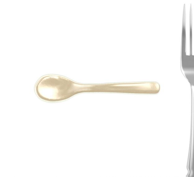 Cream-Beige Small Teaspoons Designed by Anna Vasily - Measure View