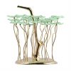 AnnaVasily - Bobi is a green dessert stand with 20 removable flower shaped, mini glass plates.-Side View