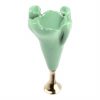 Green Glass Vase on Pedestal Delight your Flowers - By AnnaVasily - 3/4 View