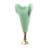 Green Glass Vase on Pedestal Delight your Flowers - By AnnaVasily - Side View