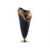 Blue Flower Vase Centrepiece on Golden Brass Pedestal by AnnaVasily - Measure View