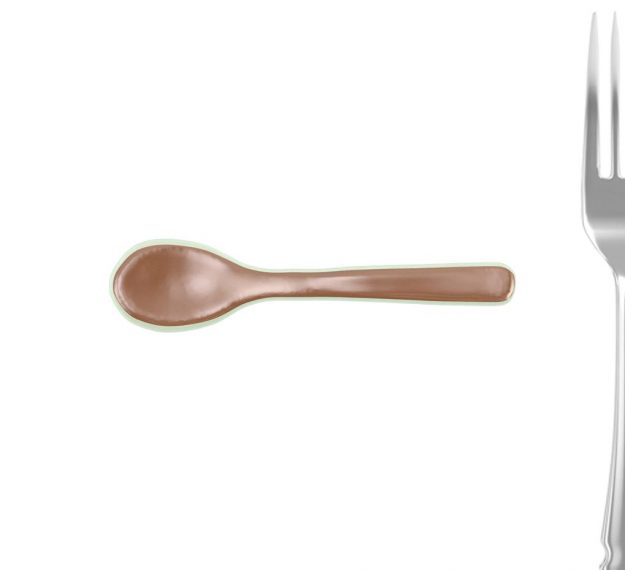 Unique Handmade Brown Teaspoon Made from Glass by Anna Vasily - Measure View