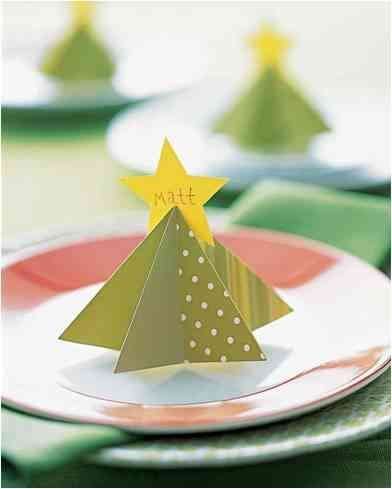 Personalized play cards in the shape of a Christmas tree