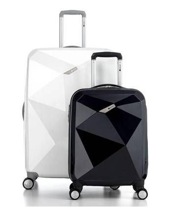 Luxury black and white suitcases