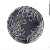 Navy Blue Nut Bowl with Floral Pattern Designed by Anna Vasily - Measure View