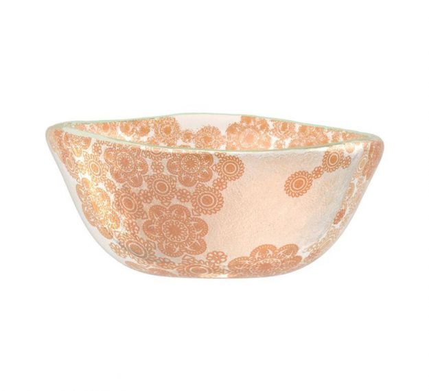 Small Glass Bowls With Floral Pattern Designed by Anna Vasily - Side View