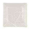 Handcrafted Square Floral White Side Plates Designed by Anna Vasily - Top View