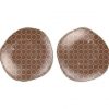 Brown Dessert Plates with a Retro Pattern Designed by Anna Vasily - Set View