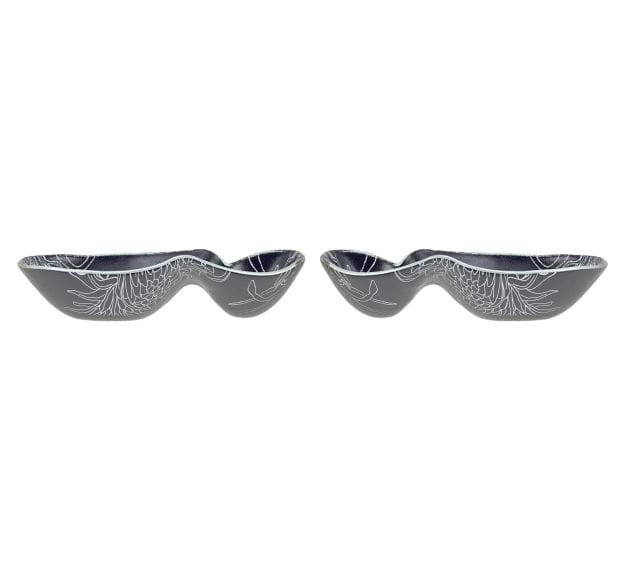 Navy Blue Twin Chip And Dip Bowls Designed by Anna Vasily - Set View