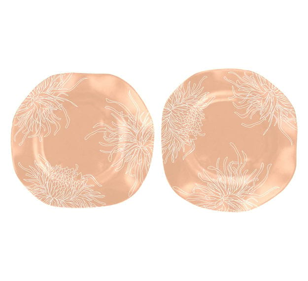 Organic Shaped Floral Charger Plates Designed by Anna Vasily - Set View