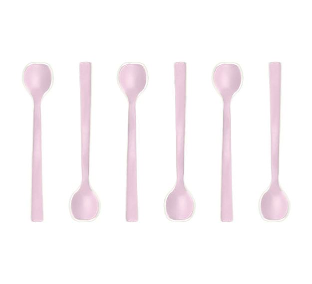 Pink Dessert Spoon Set of 6 Designed by Anna Vasily - Set View