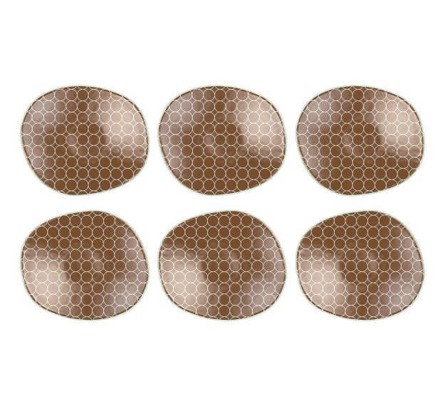 Brown Organic Shaped Plates Designed by Anna Vasily - Set View