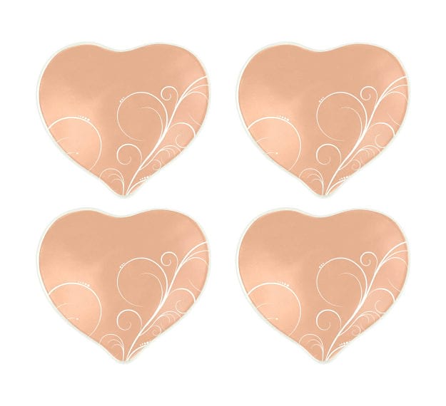 Floral Heart Plate Set of 4 Valentine Plates Designed by Anna Vasily - Set View