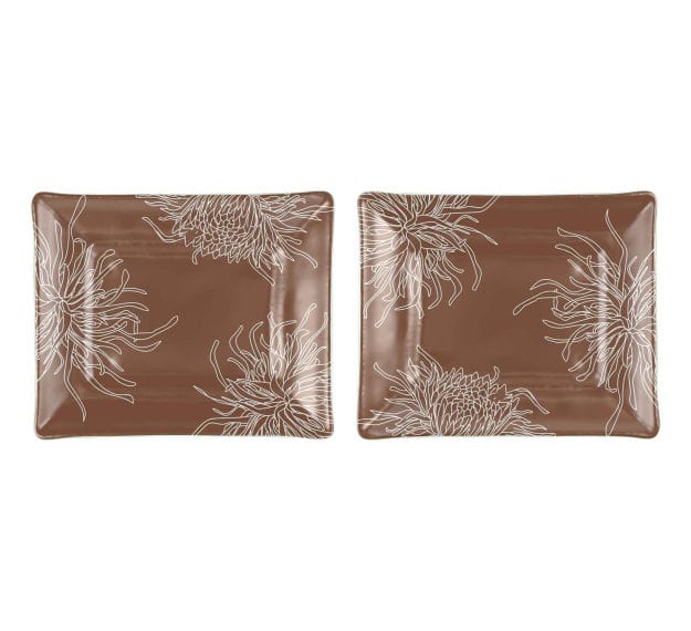 Floral Dessert Plates with a Wide Rim Designed by Anna Vasily - Set View