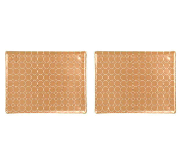 Rectangular Gold Glass Cheese Platter Designed by Anna Vasily - Set View
