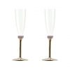 Gold Champagne Glasses With Bronze Stem Designed by Anna Vasily - Set View