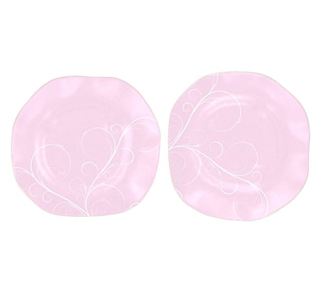 Organic Shaped Pink Charger Plates Designed by Anna Vasily - Set View