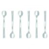 Long Dessert Spoon Tinged in Light Dawn Blue by Anna Vasily - Set View