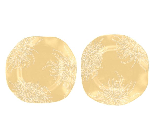 Organic Charger Plates in Yellow Gold Designed by Anna Vasily - Set View