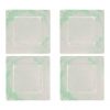 Square Charger Plates in White and Green Designed by Anna Vasily - Set View