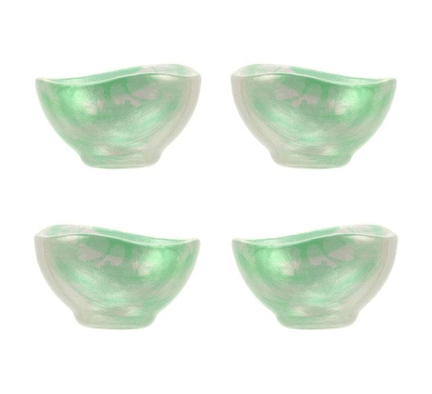 Small Green Noodle Bowl Full of Beautiful Imperfections by AnnaVasily - Set View