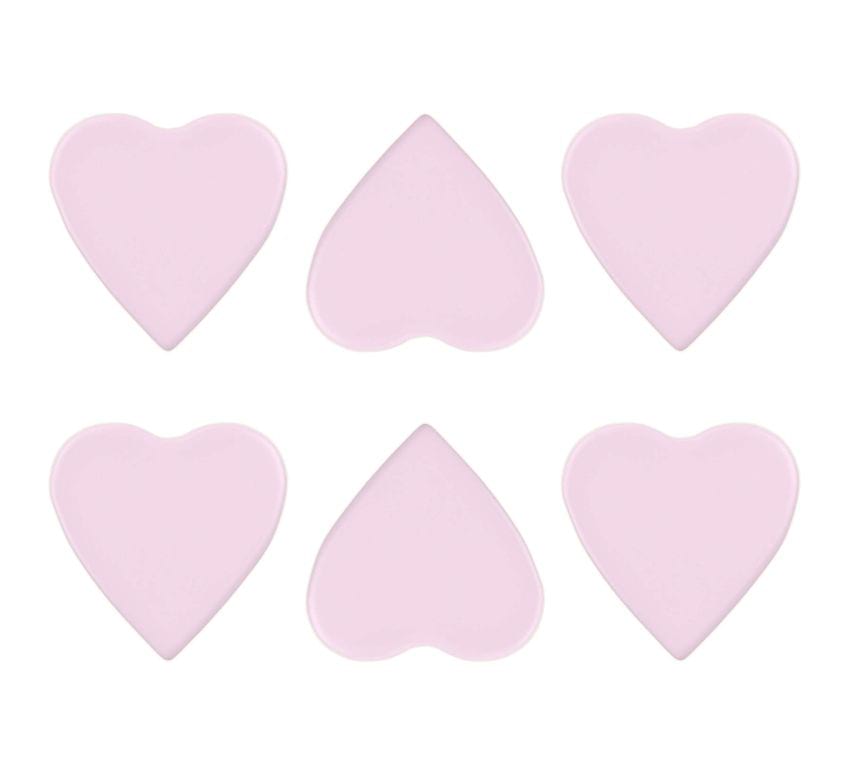 Pink Coasters - Park Set/6 Cute Coasters With Heart Shape | AnnaVasily