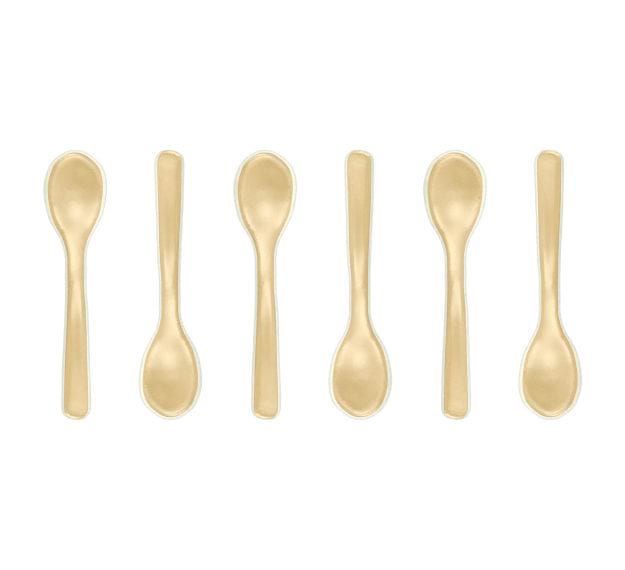 Cream-Coloured Small Glass Tea Spoon Designed by Anna Vasily - Set View