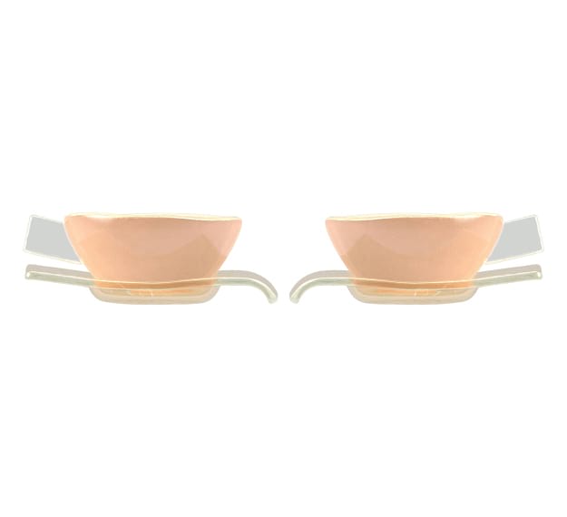 Unique Rose Gold Tea Cup And Saucer Designed by Anna Vasily - Set View