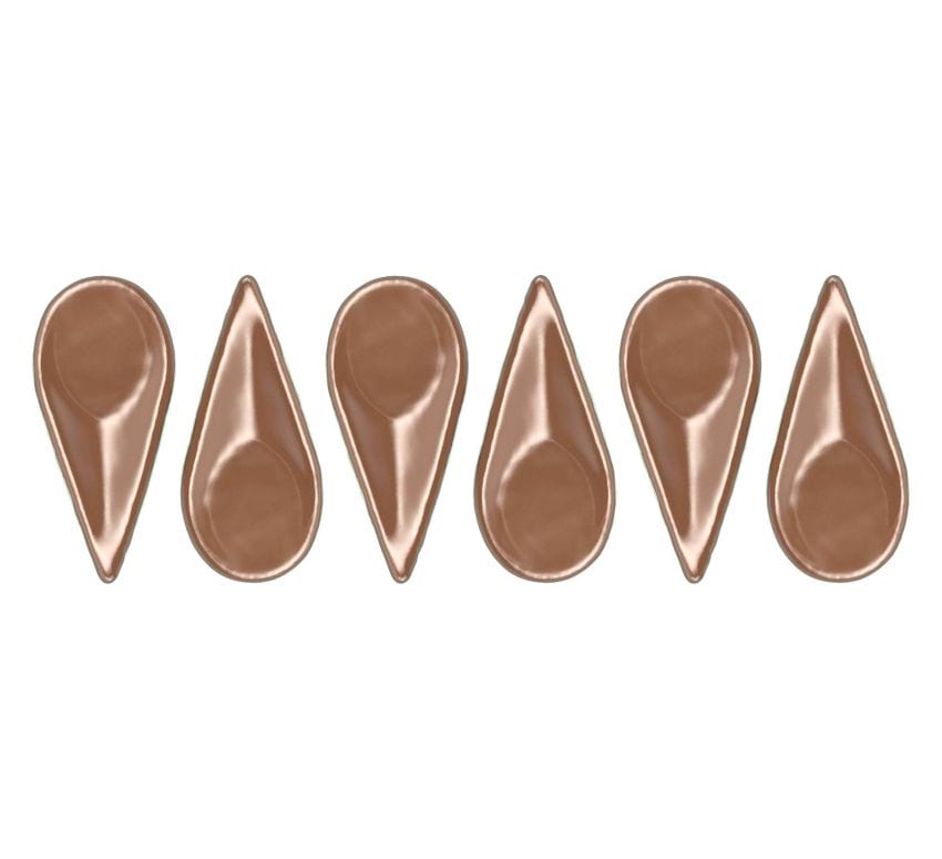 Small Brown Canape Spoon - Zen Set of 6 Teardrop Spoons | AnnaVasily