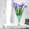 Glass Flower Vase Design On Brass Base