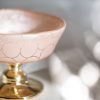 Closeup of Ice Cream Bowl Set Loli Rose Gold Glass Footed Trifle Bowl on Pedestal by AnnaVasily