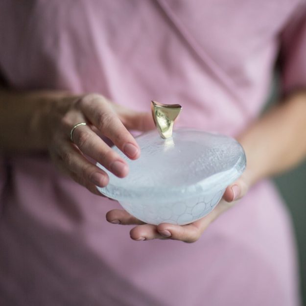 Glass Sugar Bowl Scarle by AnnaVasily