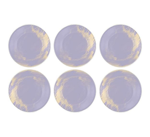 Purple Glass Plates - Anthe Handmade Glass Side Plate | AnnaVasily - Set View