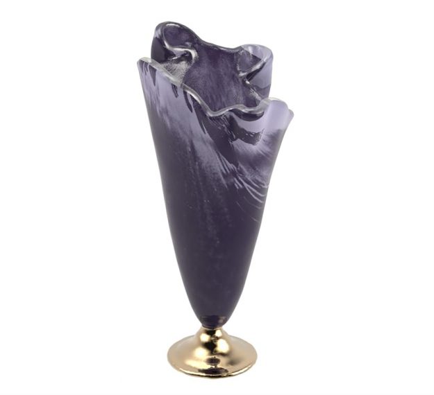Purple Glass Vase - Flore Ultra Violet Purple Vase | AnnaVasily - 3/4 View