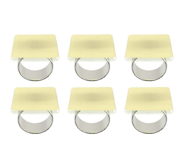 Gold Napkin Rings - Kama Set of 6 Elegant Napkin Rings | AnnaVasily - Set View
