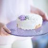 Purple glass cake stand